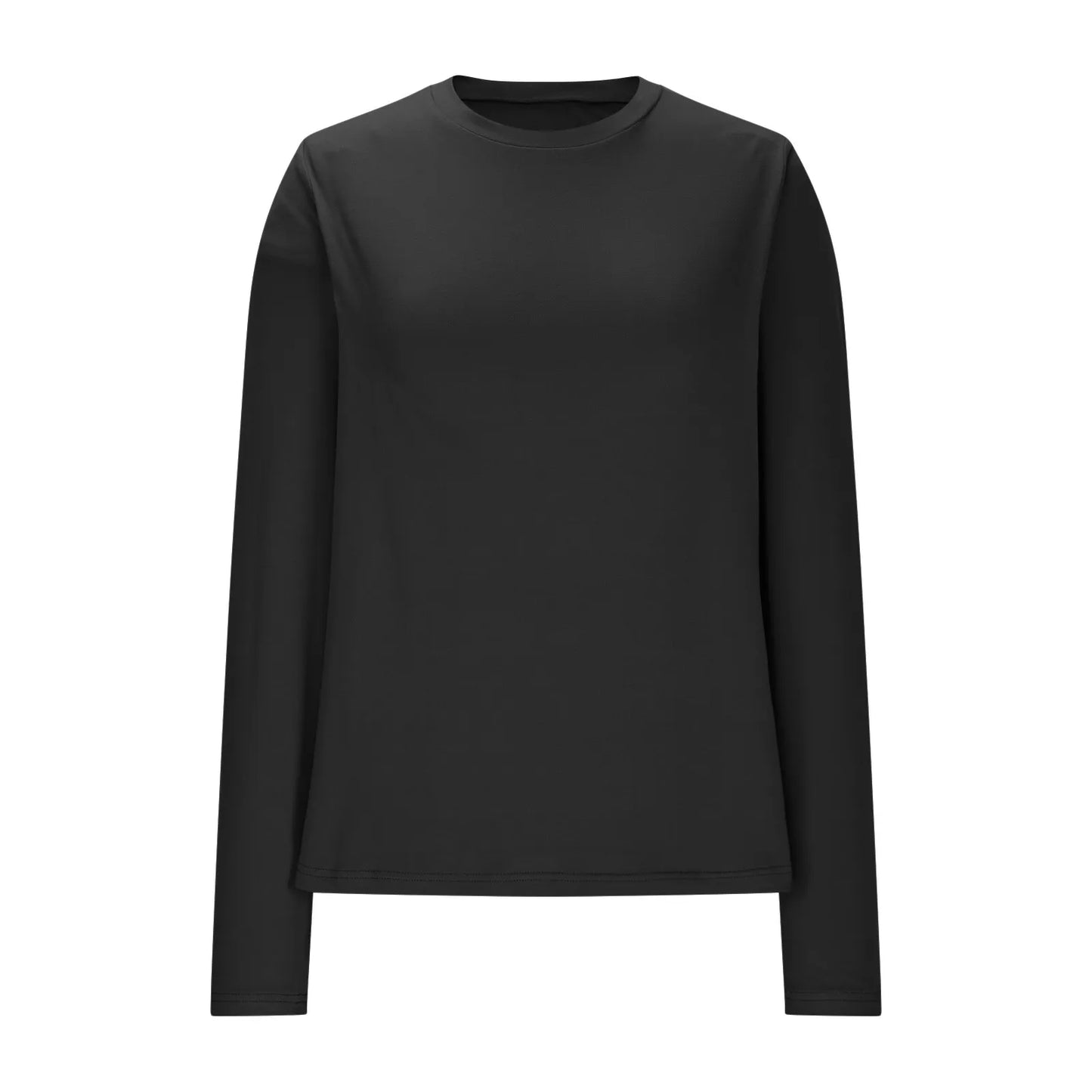 Casual Long Sleeve Women T-Shirt Round Neck  T Shirts Elegant Ladies Glove Finger Tees Tops