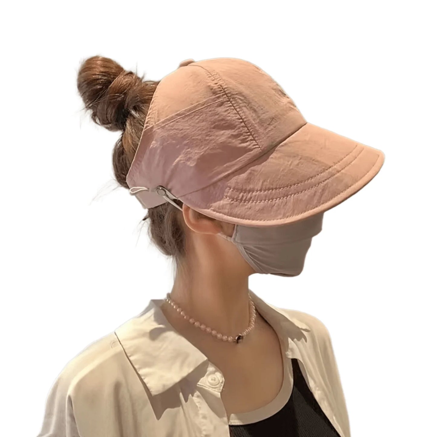 Foldable Wide Brim Ponytail Sun Hat Adjustable  Summer Quick-dry Visor Fisherman  Beach Hat
