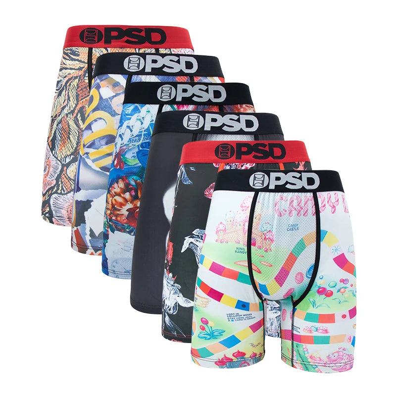 6Pcs Fashion Print Men Underwear Boxer Male Men Underpants Boxershorts Sexy