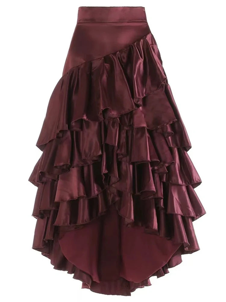 irregular ruffled skirt