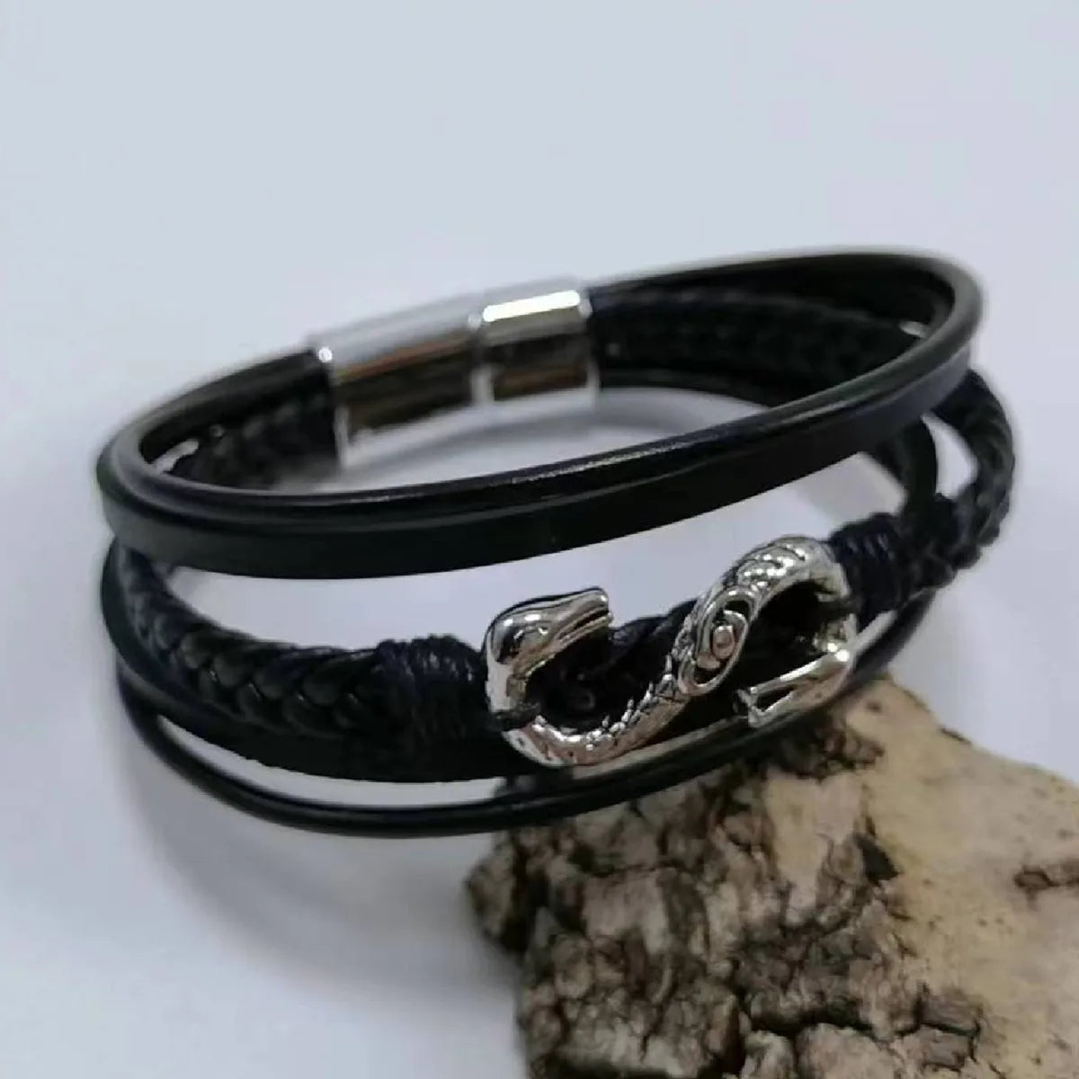 Tree Male Unique Design Trendy Vintage Cuff Men Bracelets PU Leather Bracelets Bangles for Men Jewelry