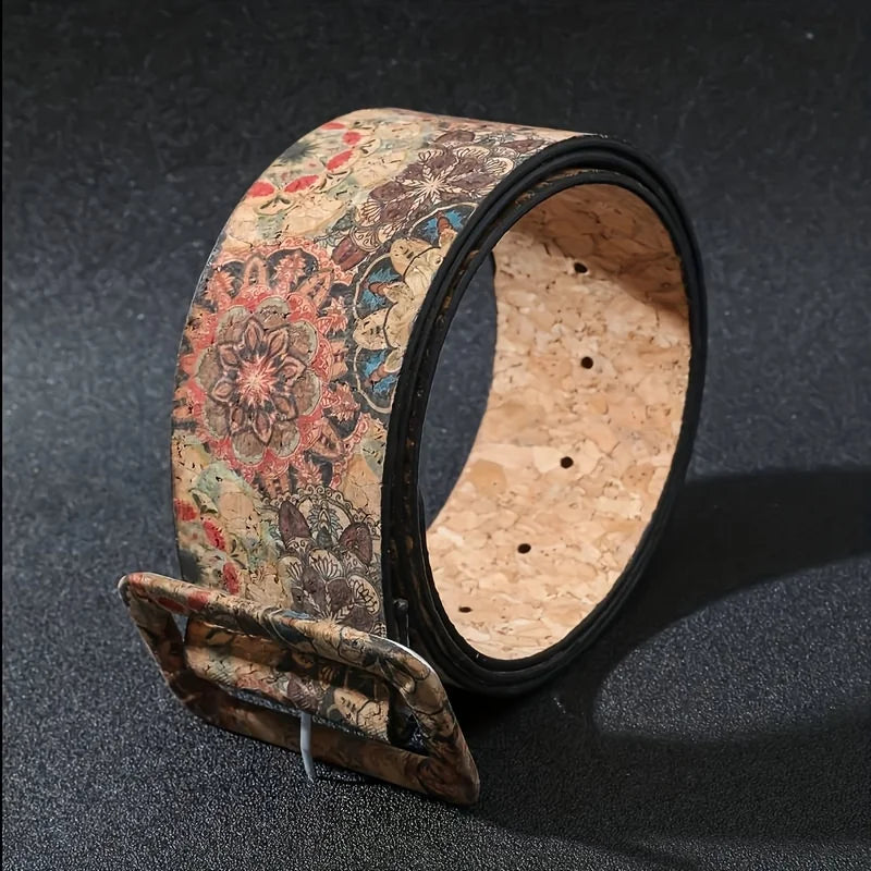 Bohemian style flower multi-color belt splicing color pu belt full cover pin buckle versatile jeans accessories belt