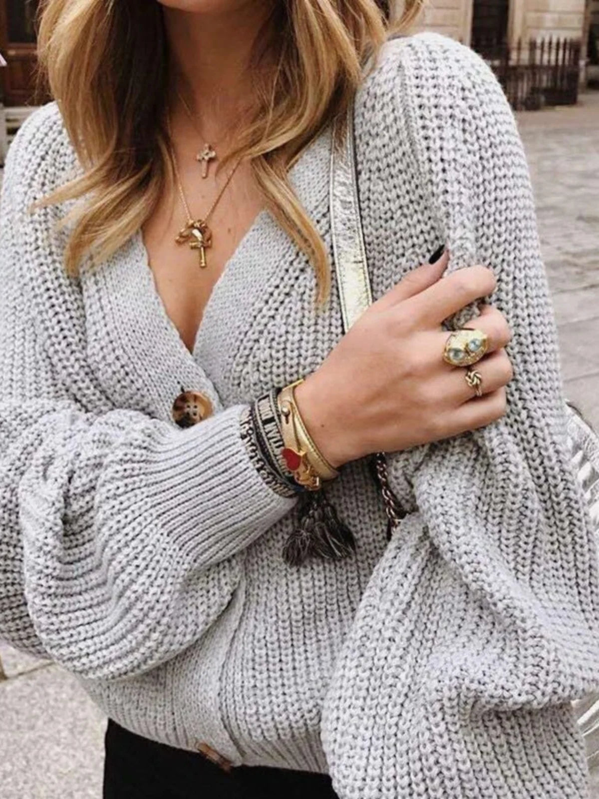 Cardigan Sweater Women Cozy Soft Knit Button Up V-Neck Jumper Basic Knitwear Autumn Winter Outfit