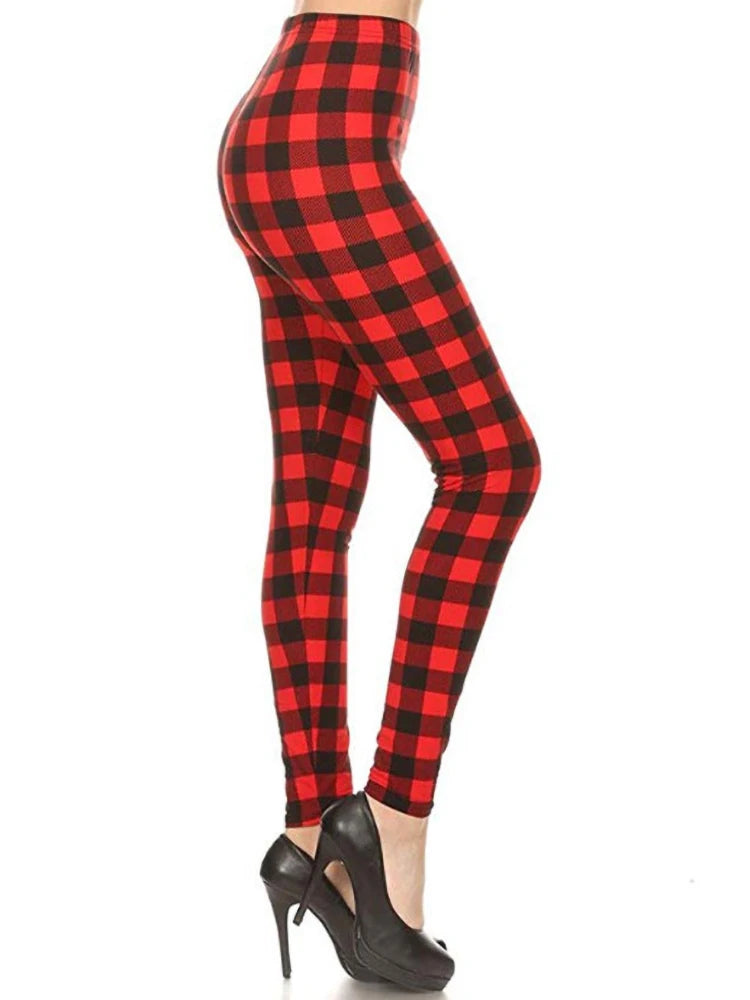 Graffiti Leggings Patterned Print Leggings For Women Leggings Houndstooth  Elastic Design Vintage Leggings
