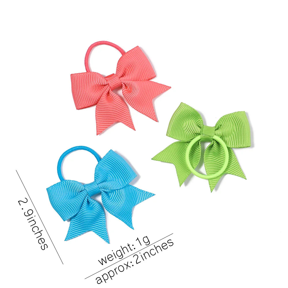 5/10/20Pcs Mini Solid Bows Elastic Hair Bands Small Rubber Band Hair Rope Ponytail Holder Headwear Hair Accessories