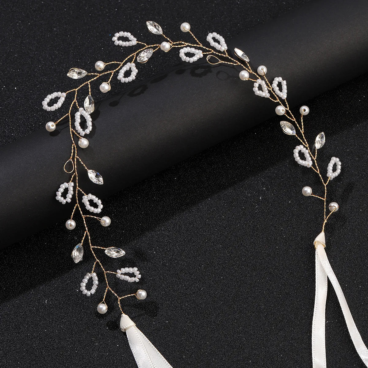 Elegant Women Hair Accessories  Headband Crystal Pearl Hairband Head Ornament Ladies  Hair Jewelry