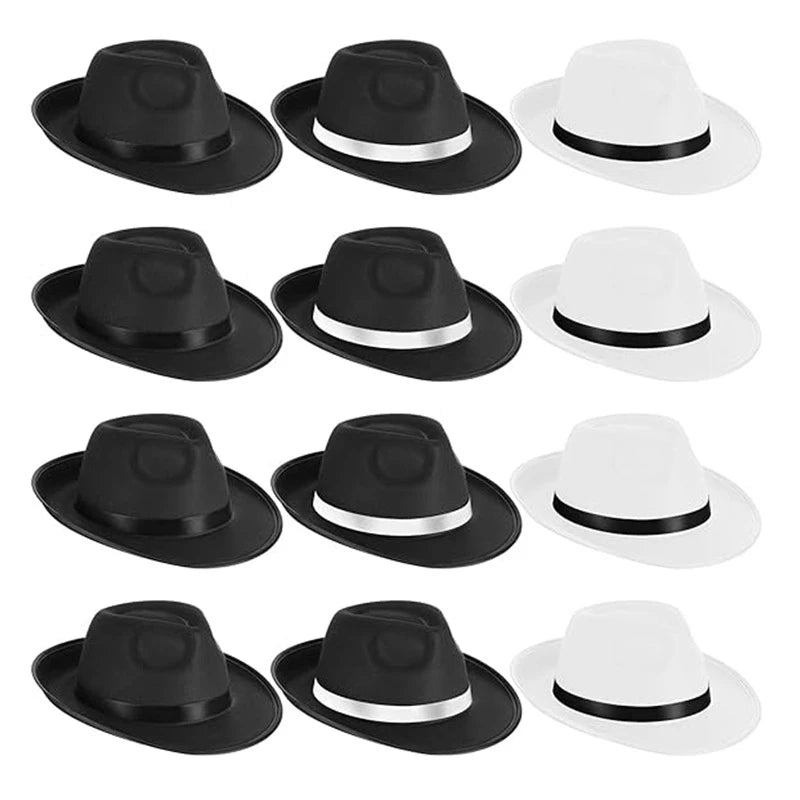 Vintage Style Wide Brim Fedora Hat with Ribbon Band