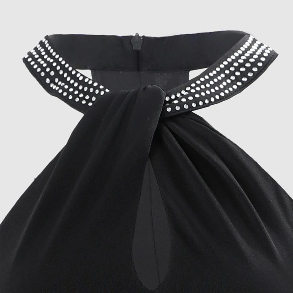 Halter Backless Black Dress
