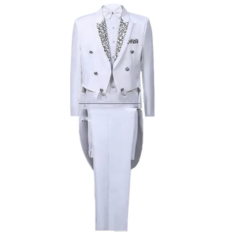 Men's Tuxedo Suits Set Classic Formal Tailcoat Tuxedo 2 Pcs Sets  Fashion Party Wedding Prom Clothing Male (Jacket+Pants)