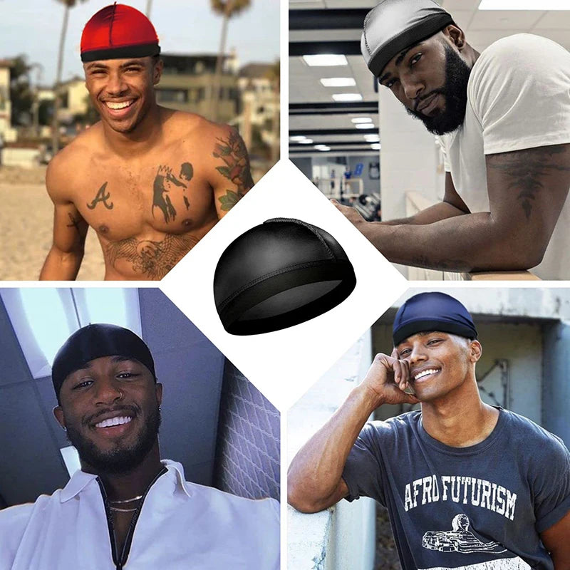 Thick Silky Breathable Dome Elastic Mesh Wig Cap For Men Women Breathable Knit Street Style Cap Silky Wave Cap