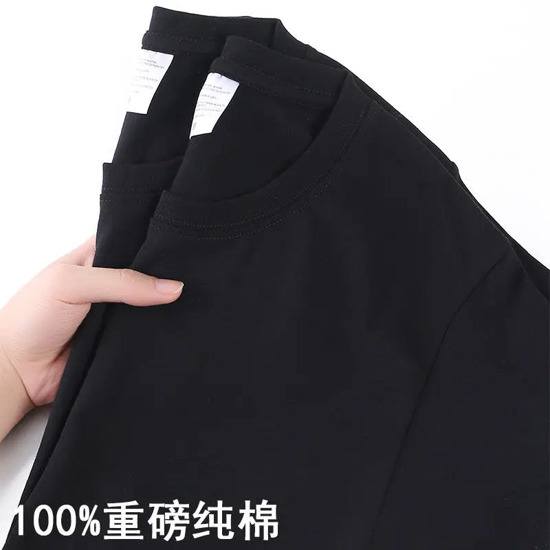 100% Cotton T-shirt Men Women Solid Color O Neck Short-sleeved Tops Summer Loose Half-sleeve T Shirt Unisex M-4XL