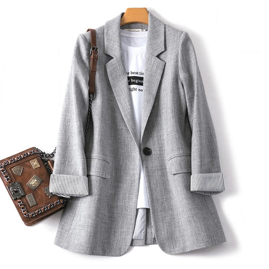 Ladies Long Sleeve Spring Casual Blazer Business Suits Work Office Blazer  Woman Jacket