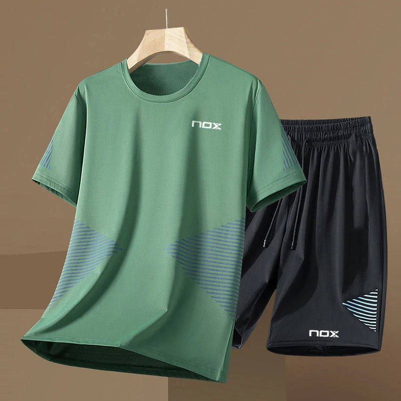 Boutique Sportswear Men's Tennis Sportswear Fitness Short-sleeved Summer Round Neck T-shirt Shorts Men's Suit