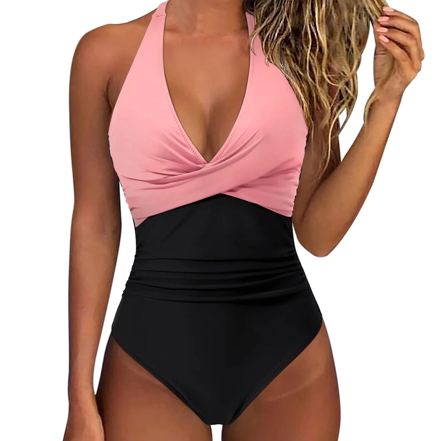 Print One Piece Swimsuit Women Sexy Pleated Bathing Suit Leopard Printed Bodysuit Bikini Set Summer Fashion