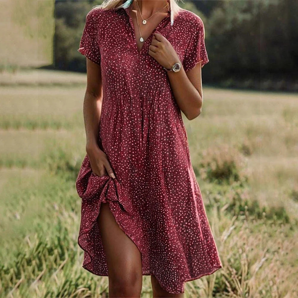 Summer Slim Fit Vacation Beach Bohemian Sundress  Vintage
