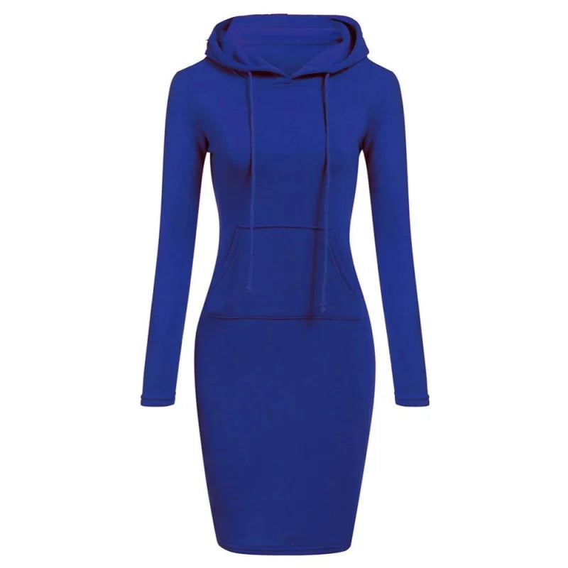 Ladies Dress Autumn Women's Hooded Dresses Hoodies Women's Sweatshirts Women's Hoodies Dress Tops