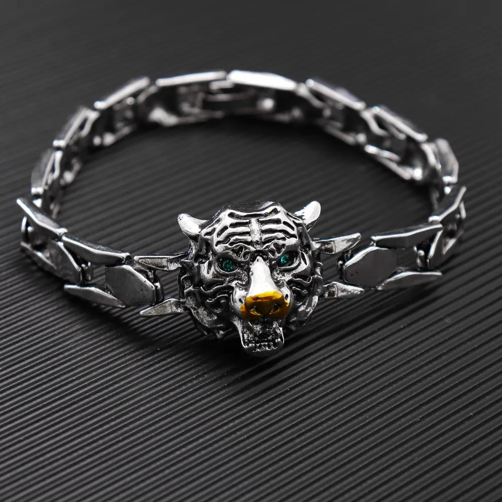 domineering rock men's bracelet High quality metal tiger Chinese Loong accessories bracelet
