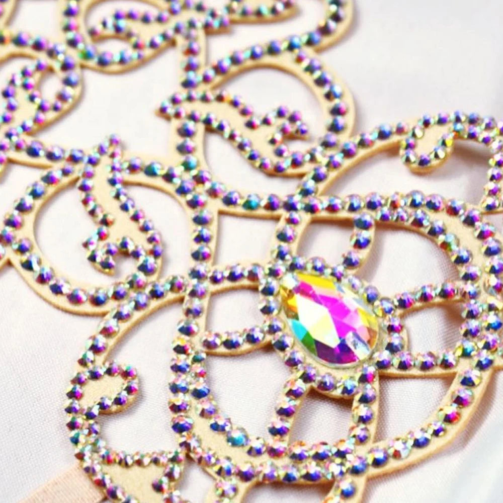 AB Color Leg Chain Body Rhinestone Bohemian Jewelry Adjustable