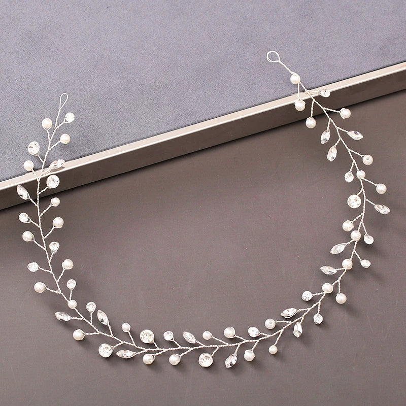 Pearl Crystal  Headband Hairband Rhinestone  Hair Accessories Jewelry Vine For Women