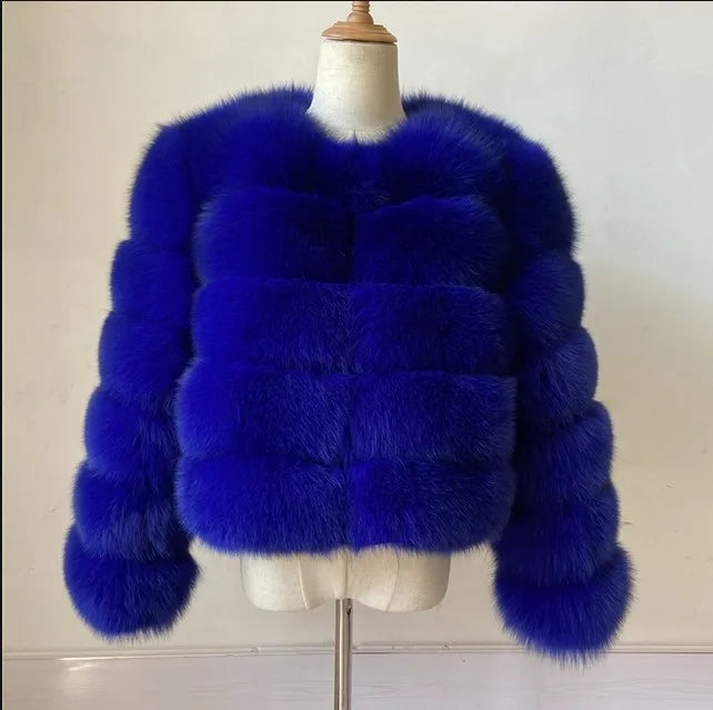 Faux Fur Coat Fashion Faux Fox Fur Fluffy Jacket High Quality