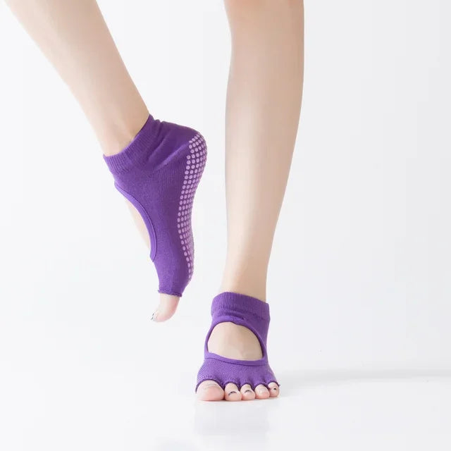 Toeless Non Slip Grip Socks for Yoga  Pilates Fitness Gym Sports Anti Slip  Socks