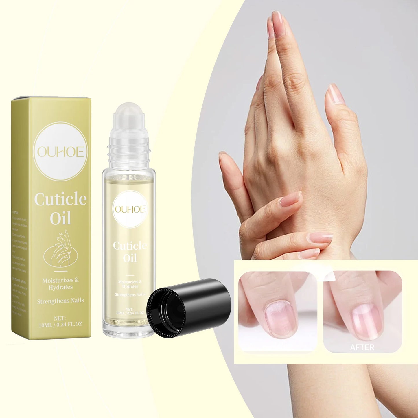 Nail Care Oil Roller - Deep Moisturize, Strengthen Nails, Natural Extracts, Non - greasy, Portable, for Daily Hand Care