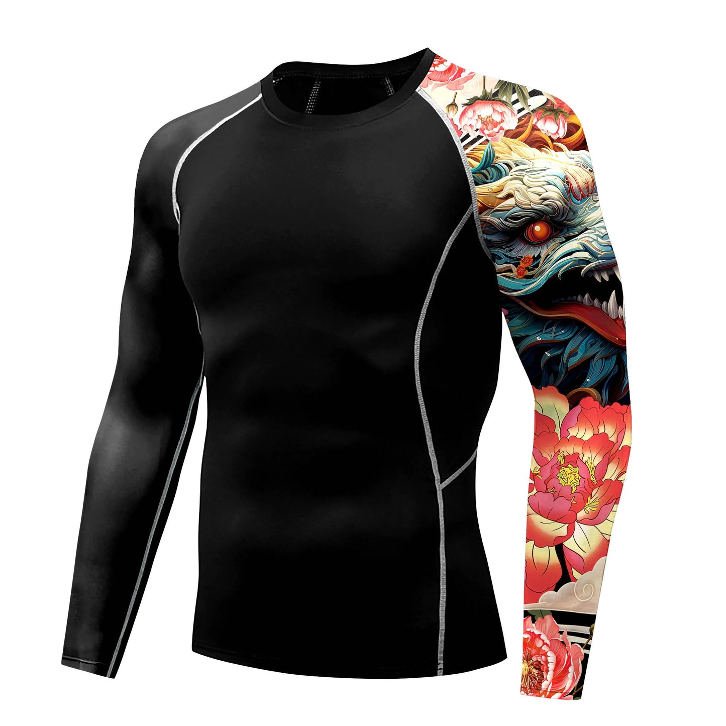 Nadanbao Quick Drying Long Sleeve Surfing Wetsuit for Men Gym Shirts Fitness T-Shirt Summer Swimwear Swimming Top Male Clothes