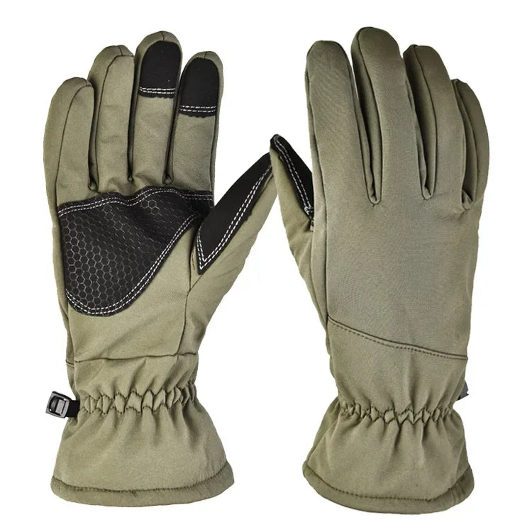 Camouflage Fleece Thickened Ski Gloves Warm Non-slip Windproof And Waterproof Touch Screen Hiking Glove