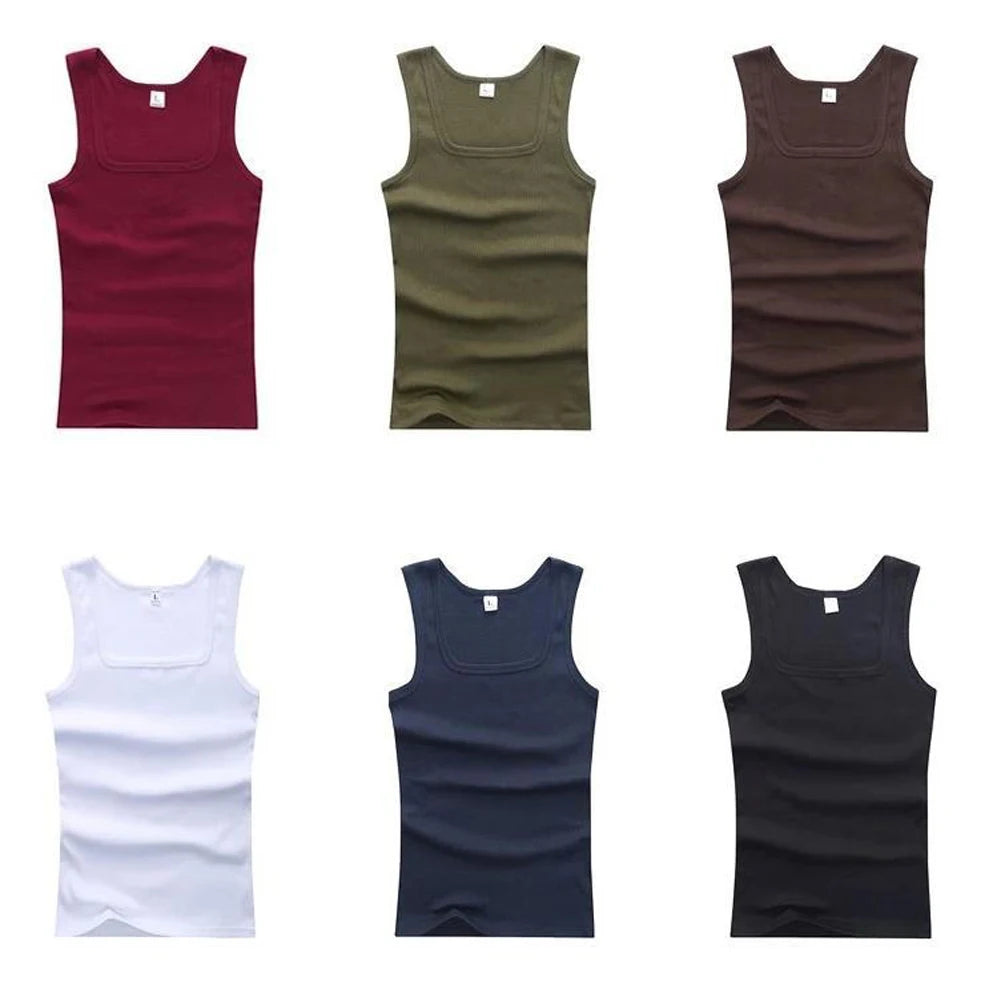 100% Cotton Oversized T-shirt Sleeveless Tank Top Solid Color Fitness Muscle Vests Bodybuilding T Shirt