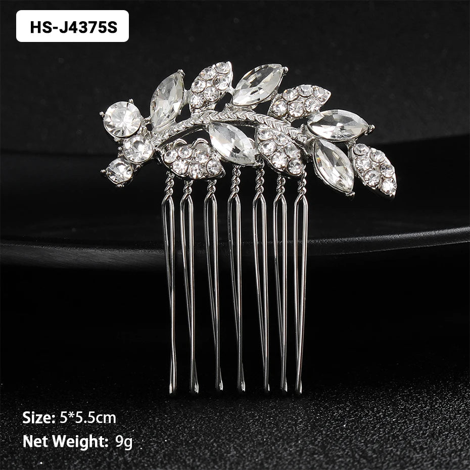 Silver Color Wedding Hair Combs Hairpins Crystal Rhinestone Bride Hair Accessories Women Bridal Hair Jewelry