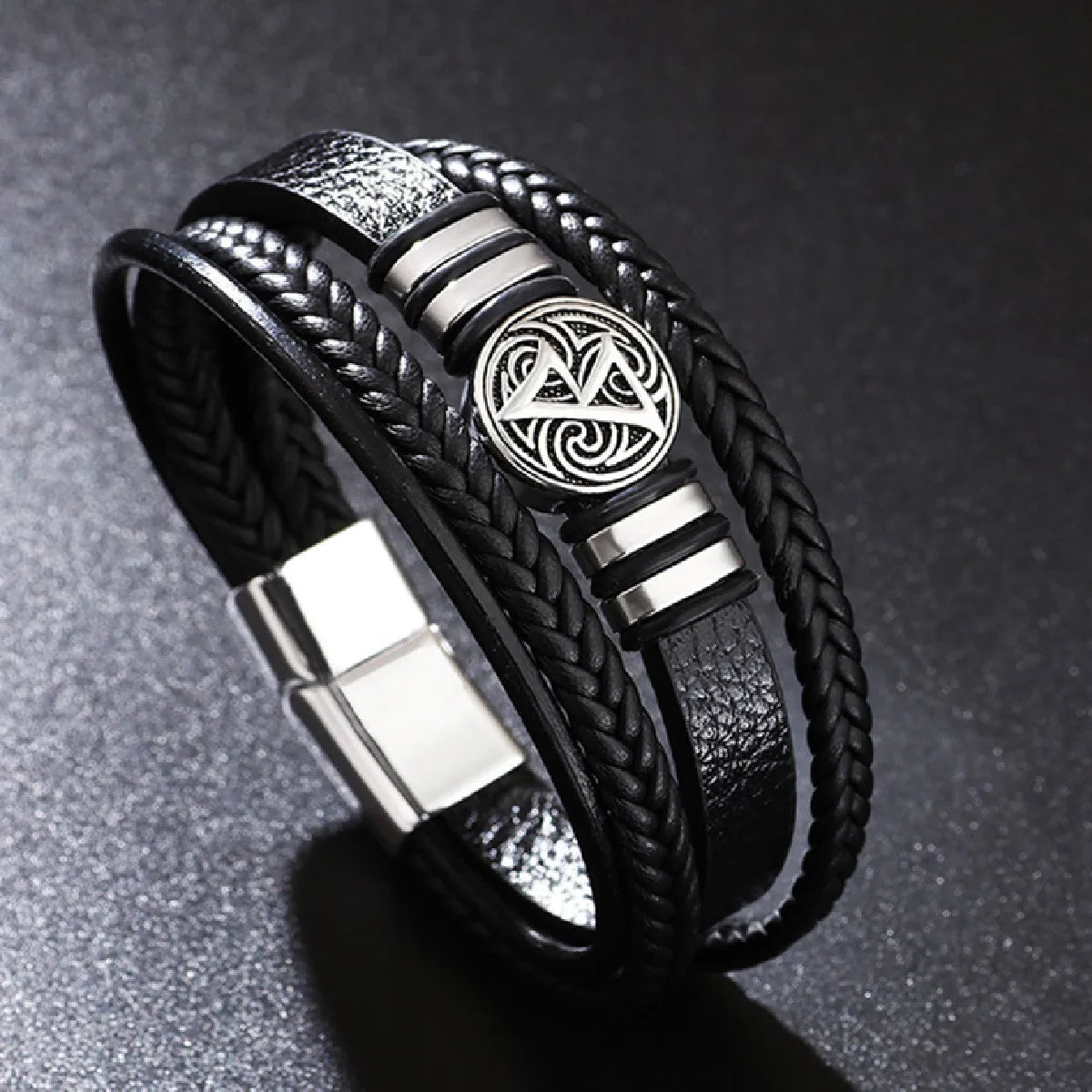 Tree Male Unique Design Trendy Vintage Cuff Men Bracelets PU Leather Bracelets Bangles for Men Jewelry