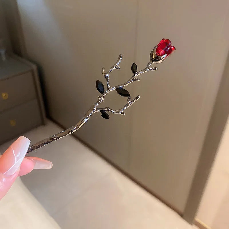Vintage Rose Pearl Hair sticks for Women  Chinese Style Hairpin Fashion Hairpin Hair Charms Flower Hair Accessories