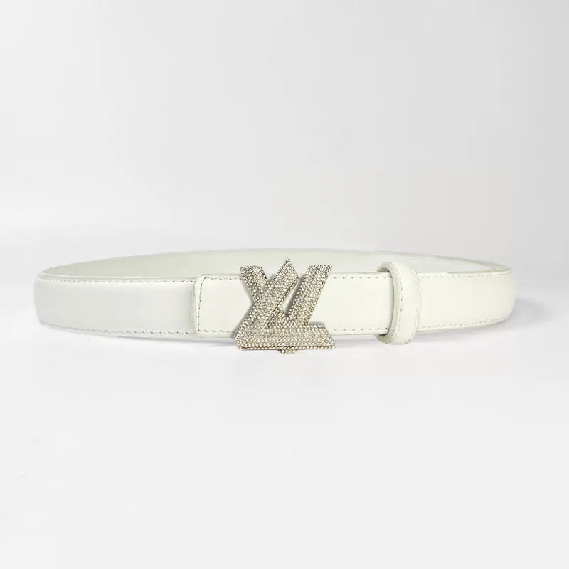 Women's high-end fashion letter belt versatile casual rhinestone adjustable women's belt light luxury