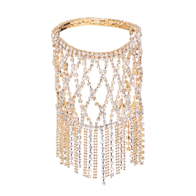 Bohemian Rhinestone Tassel Bracelet Hand Jewelry