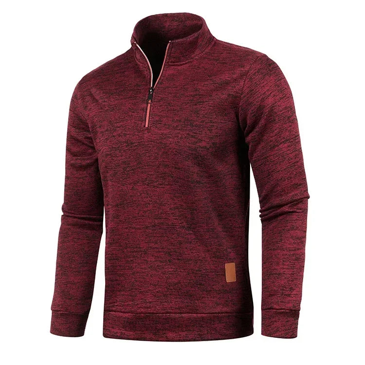 Half Zip Sweater Casual Long Sleeve Coat Stand Collar Zipper Coats Unisex Sport Loose Pullover Streetwear