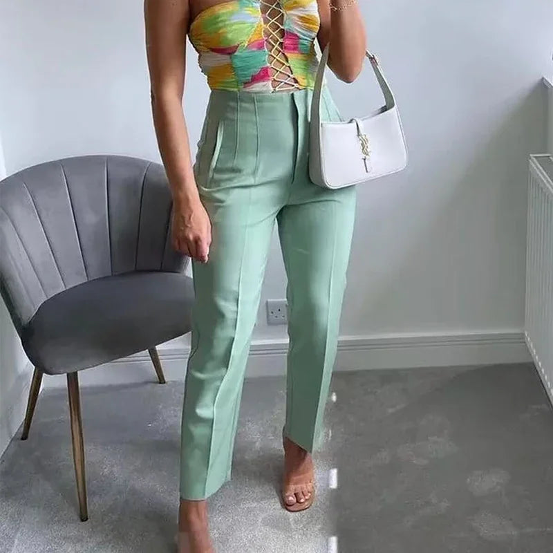 Ladies Pants Office Wear Pants for Women Fashion High waist Formal Pants Office outfits Pencil Trousers