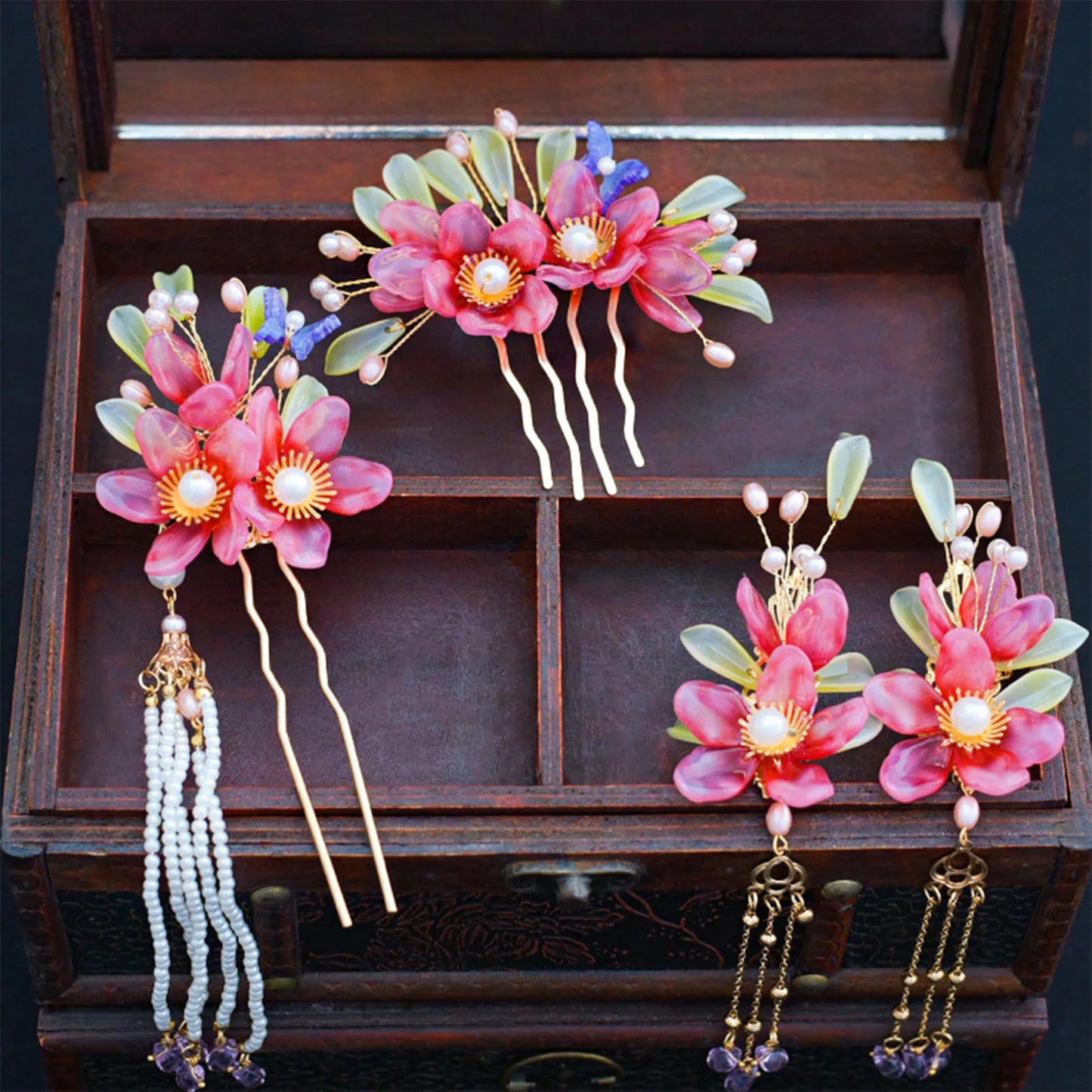 Hair Accessories & Earrings Set Hair Clip Hairpins Hair comb Bridal Headdress Retro Hair Accessories Headwear Gift Earrings