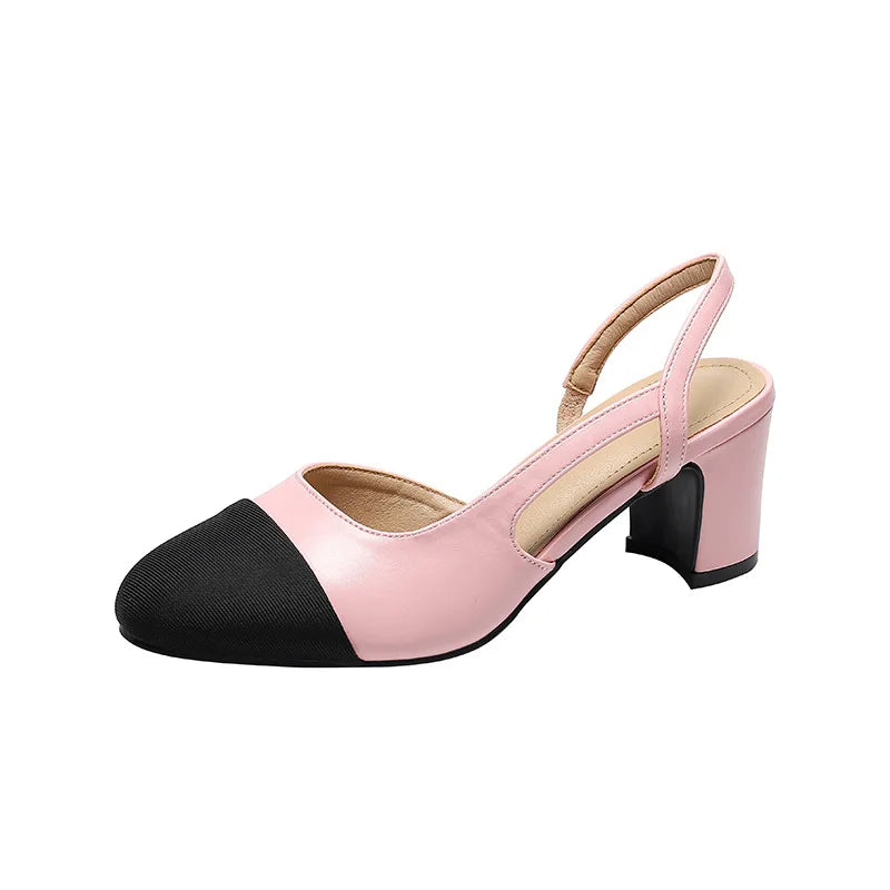 Fashion Sandals Sandals High Heels Shoes Two-tone Splicing Classic Work Sandals Shoe