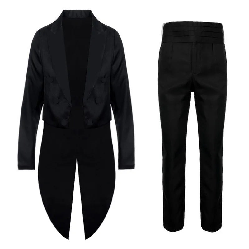 Men's Tuxedo Suits Set Classic Formal Tailcoat Tuxedo 2 Pcs Sets  Fashion Party Wedding Prom Clothing Male (Jacket+Pants)