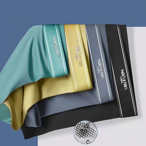 4pcs Boxer Shorts Men's Ice Silk Underwear Cool Underpants Breathable Sexy Thin U Convex Lingerie