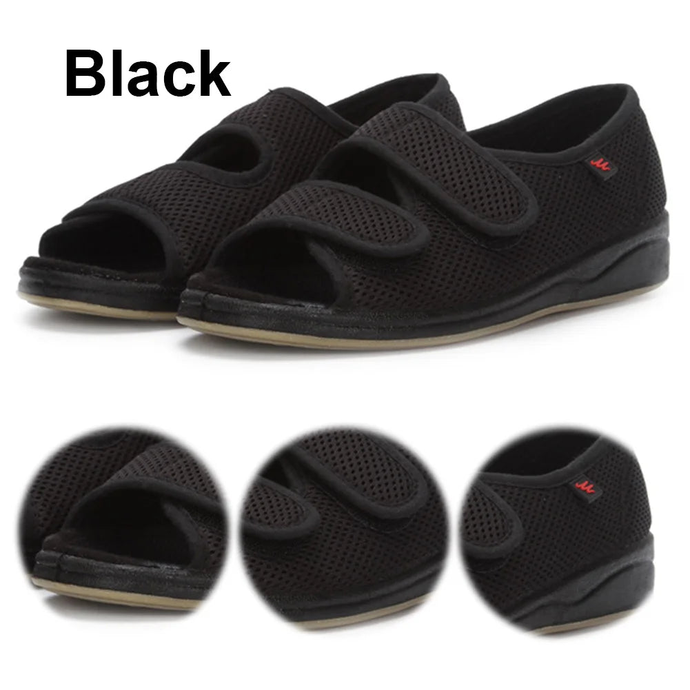 Women Diabetic Sandals Diabetic Shoes Adjustable Open Toe Sandals Breathable Hook and Loop Fastener for Indoor Outdoor