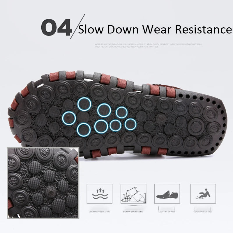 Slippers  Retro Large Sandals Soft Sole Outdoor Beach Shoes Breathable Outwear