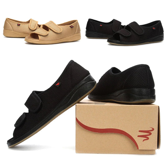 Women Diabetic Sandals Diabetic Shoes Adjustable Open Toe Sandals Breathable Hook and Loop Fastener for Indoor Outdoor