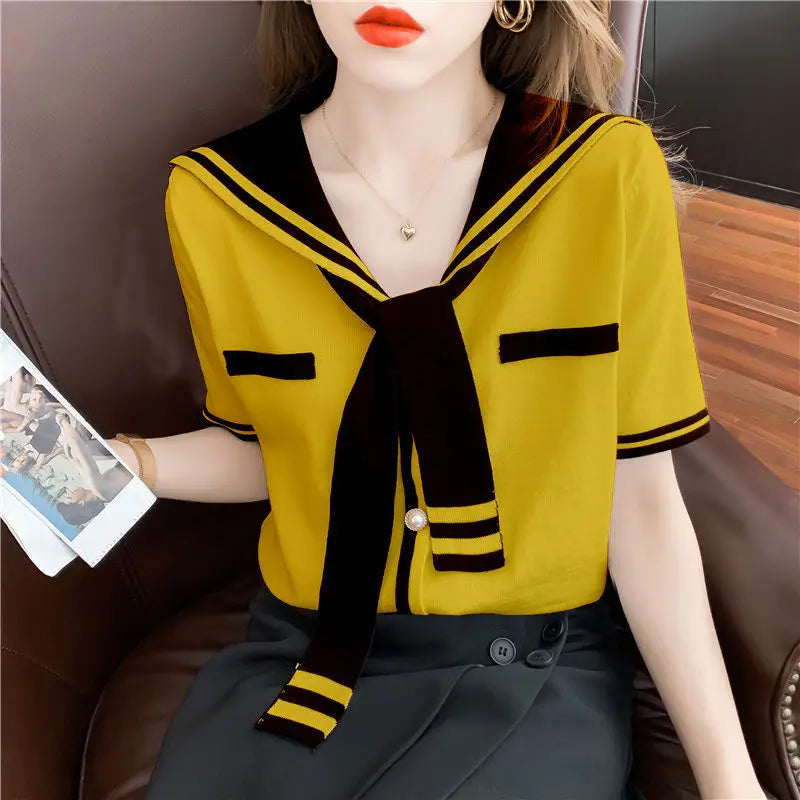 V-Neck Spliced Lace Up