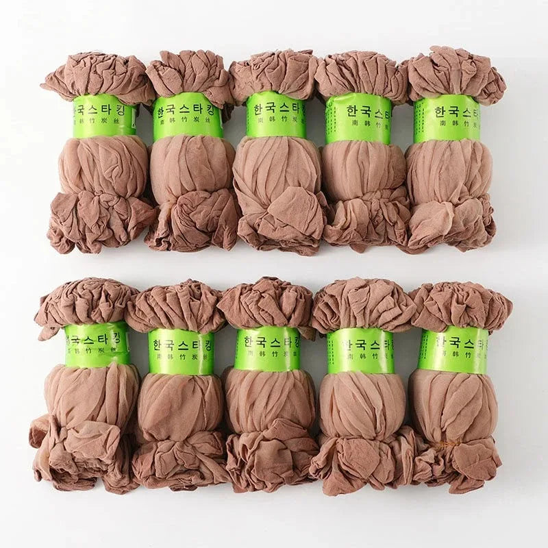 10pairs-50Pairs Transparent Summer Socks Ultrathin Women Nylon Ladies Female Short Ankle Elastic Crystal Spring Silk Sox