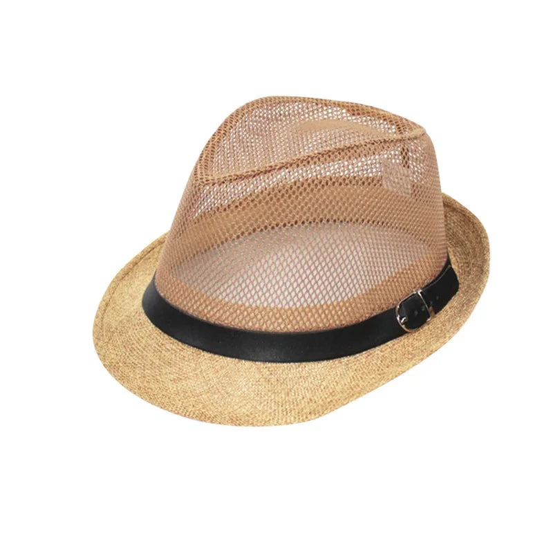 Men s Classic Straw Panama Hat with Wide Brim and Breathable Design for Summer Beach Vacation Lightweight Sun Hat