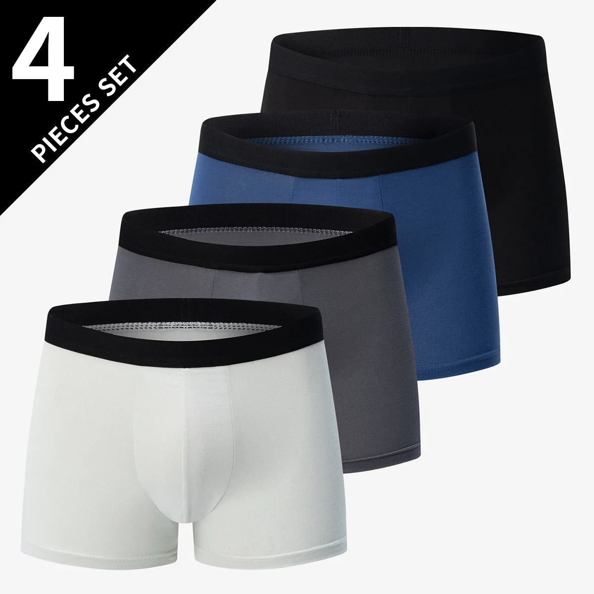4-piece MEN'S FASHION Printed Underwear Breathable Crotch Boxers for Teenagers Comfortable plus Size Underwear up to 6XL.