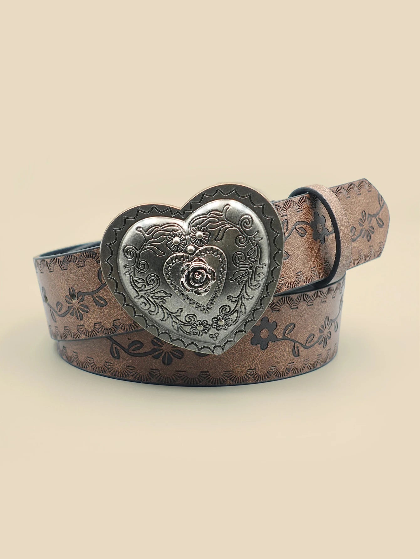 Heart Shaped Women's Casual Belt, Retro Embossed Carved Women's Belt, Dress, Jeans, Suit, Shirt Decoration