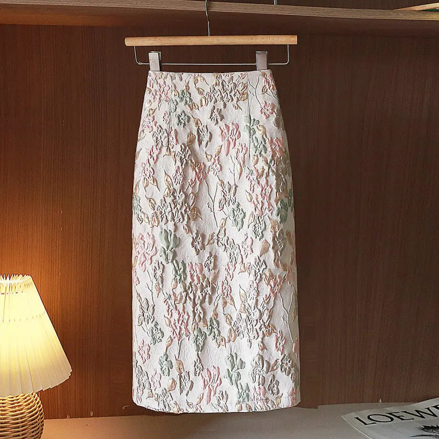 Slim Medium-length  High Waist  Pencil Skirt