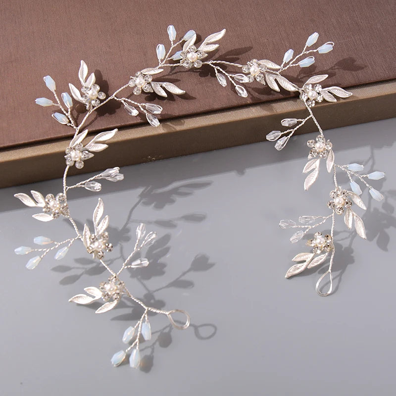 Pearl Crystal  Headband Hairband Rhinestone  Hair Accessories Jewelry Vine For Women